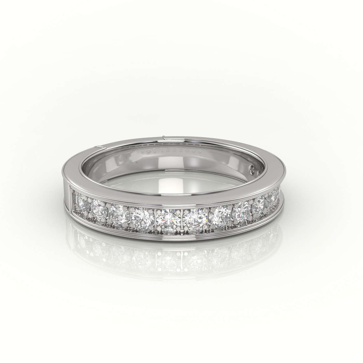 18k white gold  full eternity wedding ring
