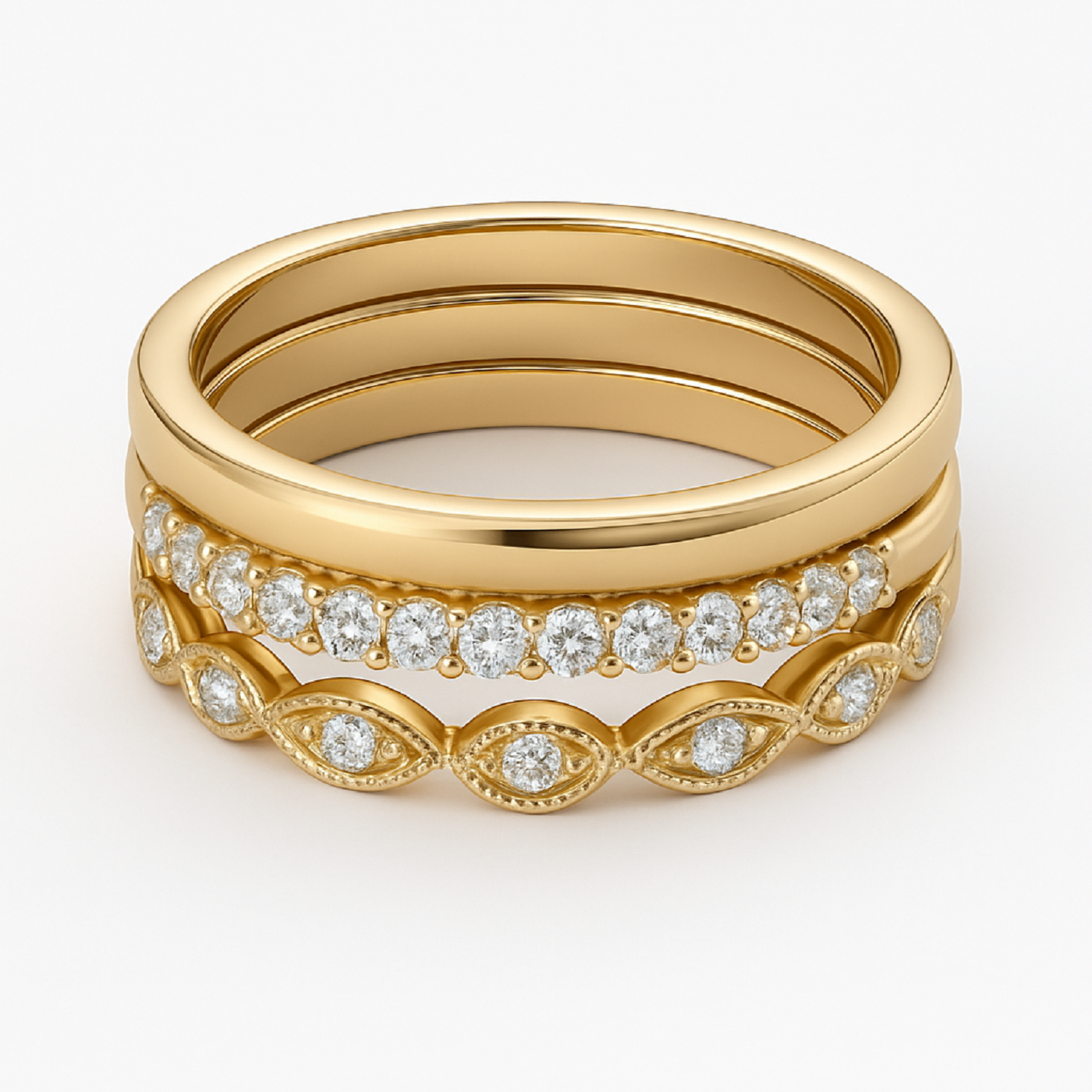 18k rose gold  stackable wedding ring Photos & images