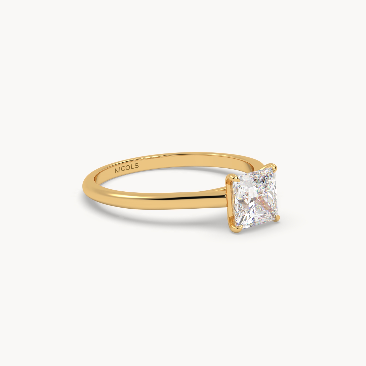 18K Yellow Gold Timeless Solitaire Diamond Engagement Ring in 18K Gold