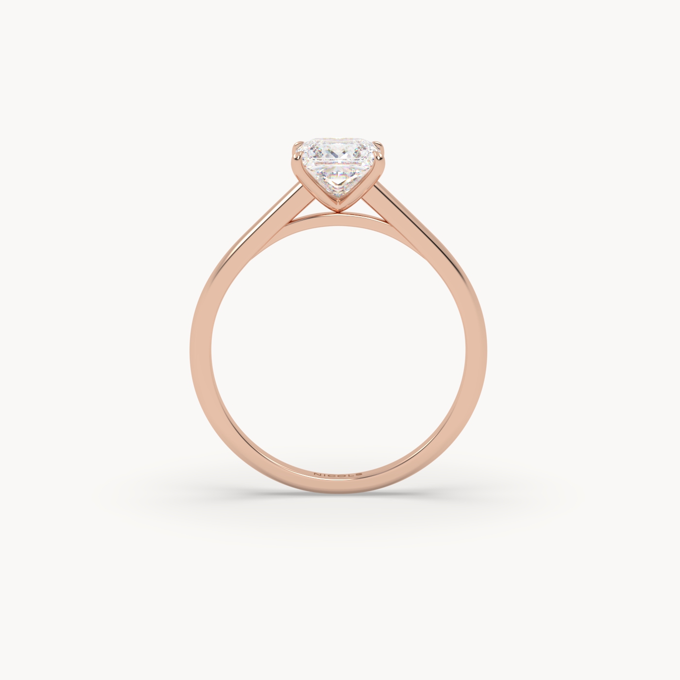 18K Oro Rosa Anillo de compromiso solitario estilo catedral para princesa diamante