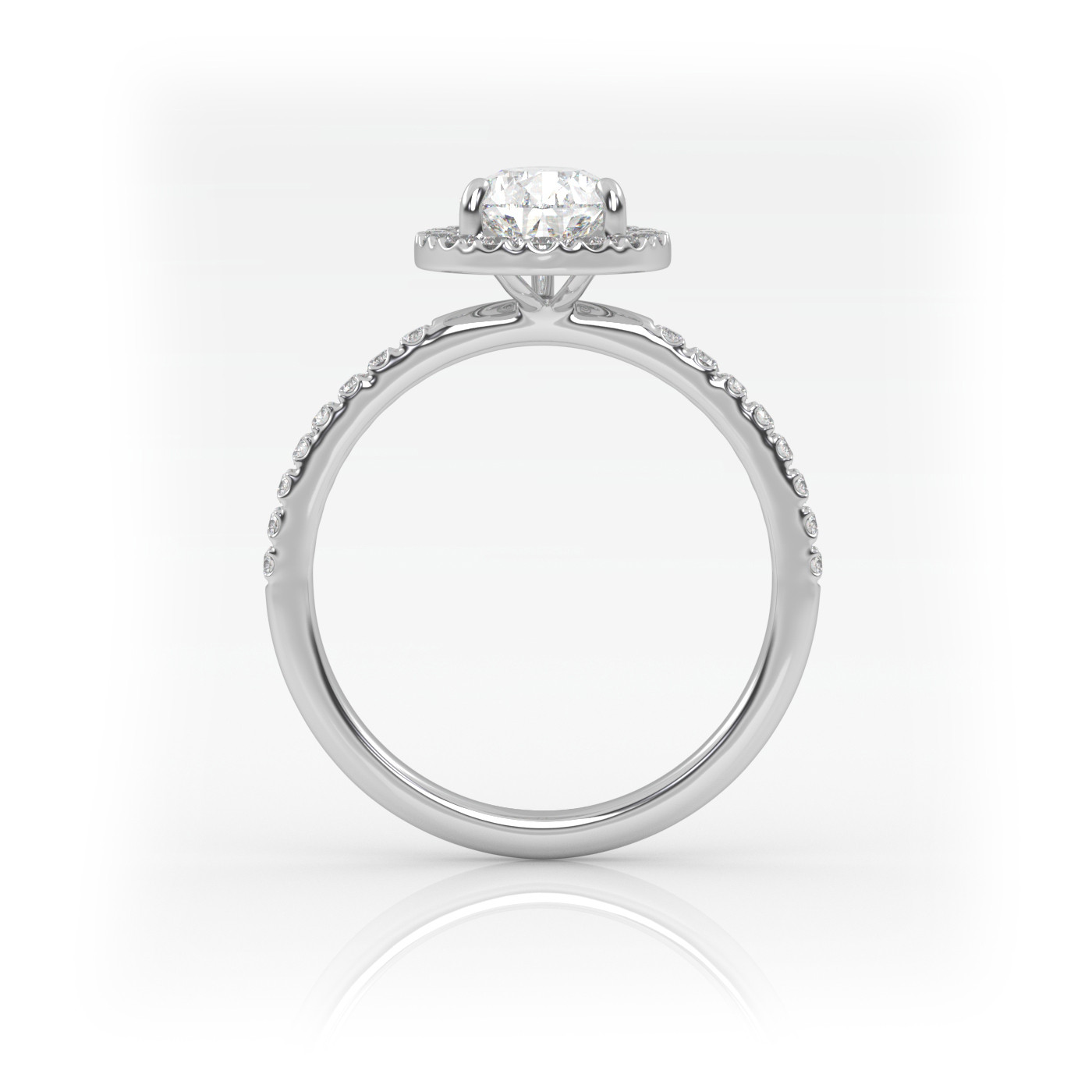 18K White Gold Halo Engagement Ring. A beautiful halo engagement ring crafted.