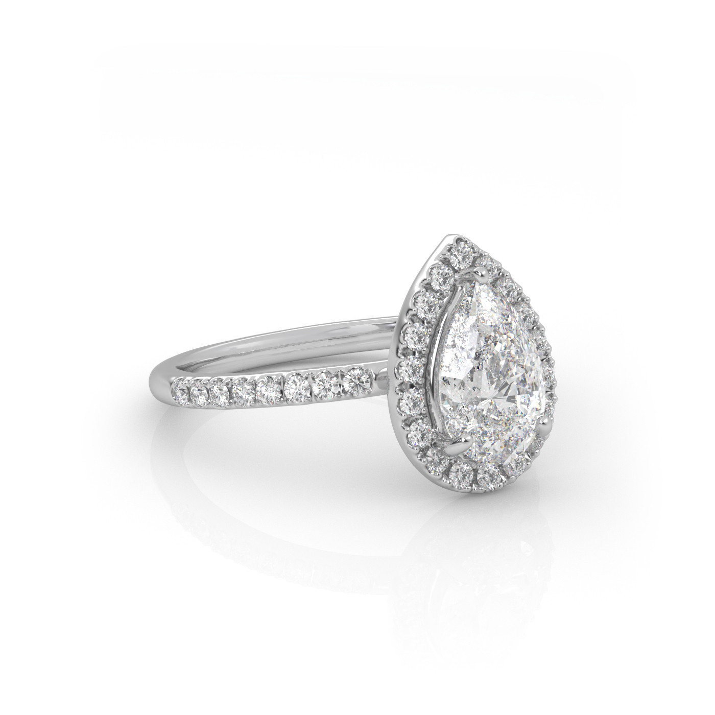18K White Gold Halo Engagement Ring. A beautiful halo engagement ring crafted.
